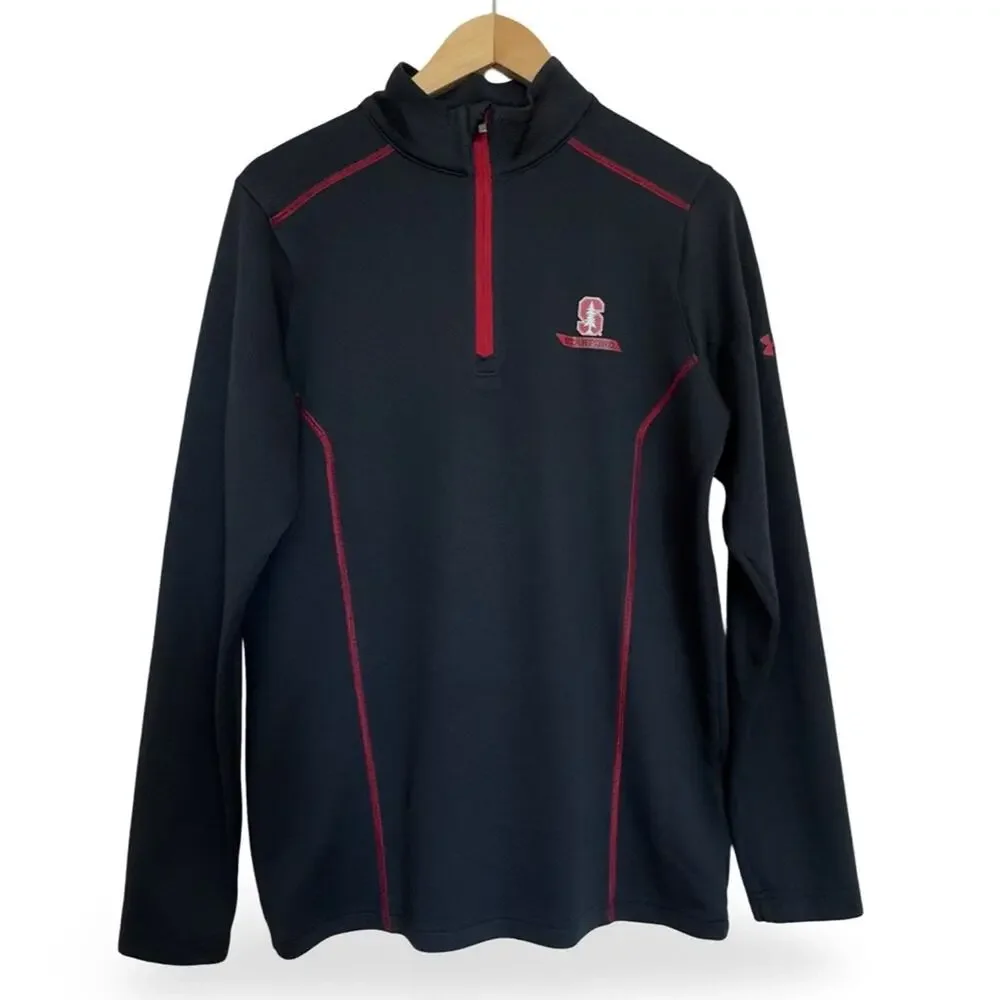 Under Armour Stanford Black Red Quarter-Zip Pullover Men’s Medium Style UM7525